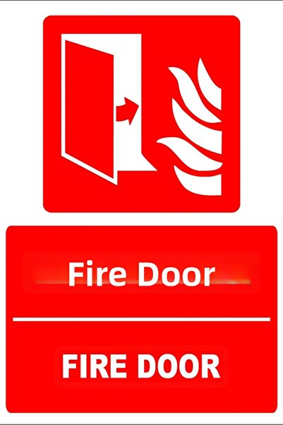 Tembel Baykuş Fire Door Turkish-English Warning Sign 20X30 cm Forex
