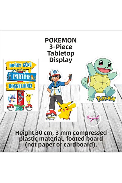 Generic Brand Pokemon Birthday 3-Piece Footed Board Set
