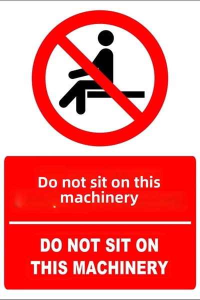 Tembel Baykuş Do Not Sit on This Machine Turkish-English Warning Sign 20X30 c...