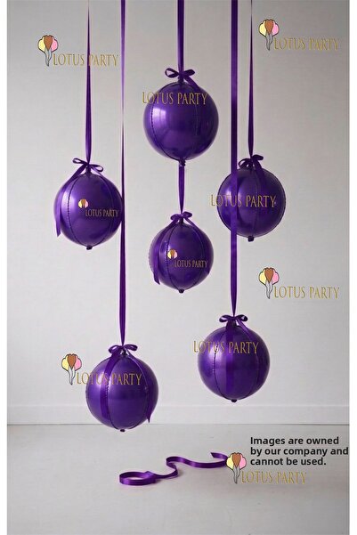 LOTUS PARTY Purple Globe Balloon - Shiny Globe Balloon - Hanging Globe Balloo...