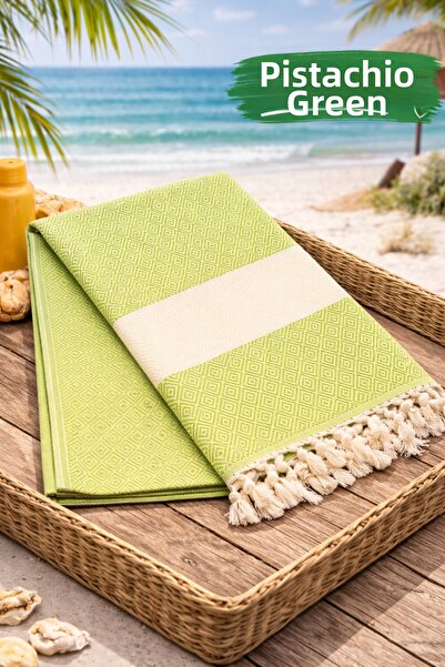 serelya Beach Towel Peshtemal 100% Cotton Diamond Patterned Turkish Peshtemal...