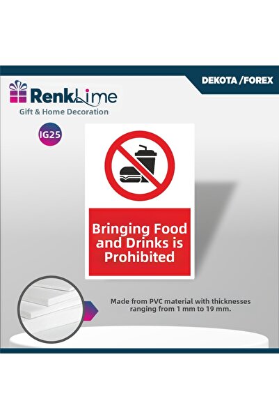 renklime Warning Sign - Bringing Food and Drink Is Prohibited