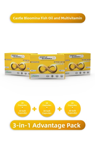 Castle Bloomina Food Supplement Containing Fish Oil and Multivitamins