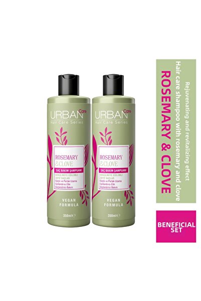 Urban Care شامبو روزماري والقرنفل للعناية بالشعر وتنشيطه وتقويته 350 مل × 2