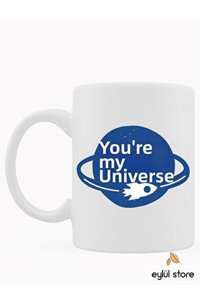 Eylül Design كوب بتصميم رومانسي خاص مكتوب عليه You Are My Universe لعيد الحب ...