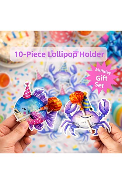 mupika Mermaid Lollipop Holder Set of 10 – Birthday Gift for Kids – Party Fav...