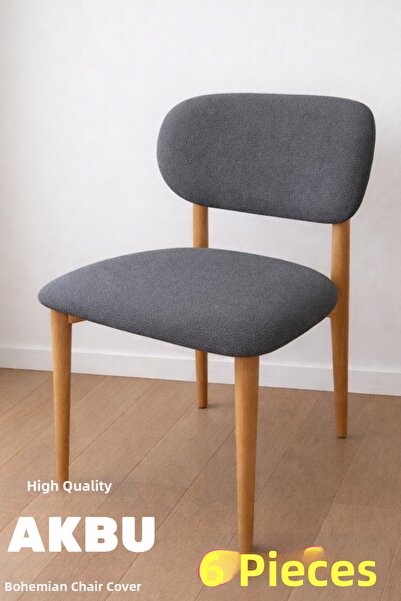 AKBU Chair Cover , Pack of 6, High Quality Bohemian Style, Elastic, Kitchen C...
