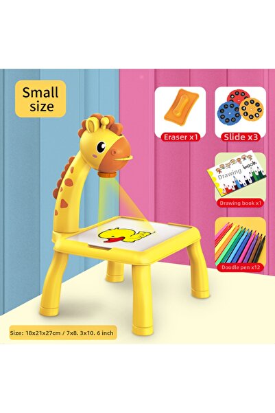 Choice لوحة رسم صغيرة صفراء للأطفال، متعددة الوظائف، مع جهاز عرض للرسم والجرا...