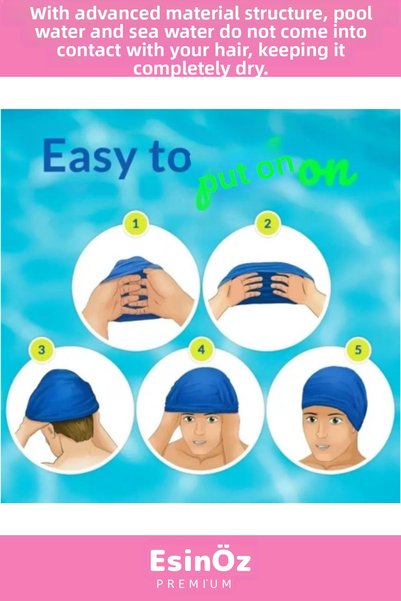 EsinÖz # Silicone Waterproof Swimming and Pool Cap, Flexible Structure, Unisex
