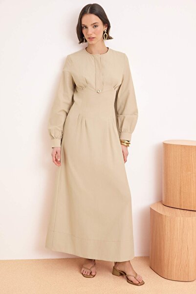 Trendyol Modest Kamena neobložena jednobojna tkanina od terikotona, hijab hal...