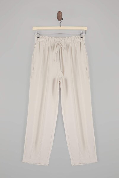 Trendyol Collection Pantalone sa elastičnim strukom od kamena tkanine TWOSS26...