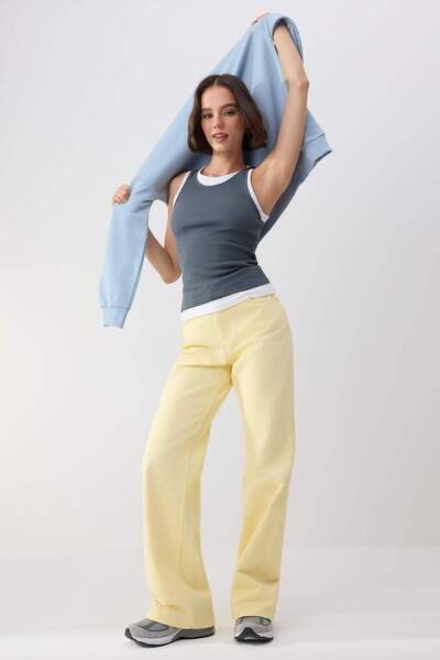 Trendyol Collection Wardrobe Essentials-Anthracite Double Layer Fitted/Sleeve...