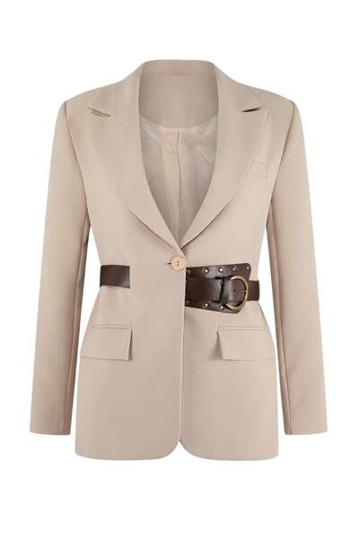 Trendyol Collection Steinbesetzter Blazer mit Gürtel TWOSS26BC00040