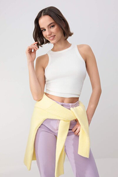 Trendyol Collection Wardrobe Essentials-Ecru Fitted/Body-Fitting Thick Strap ...