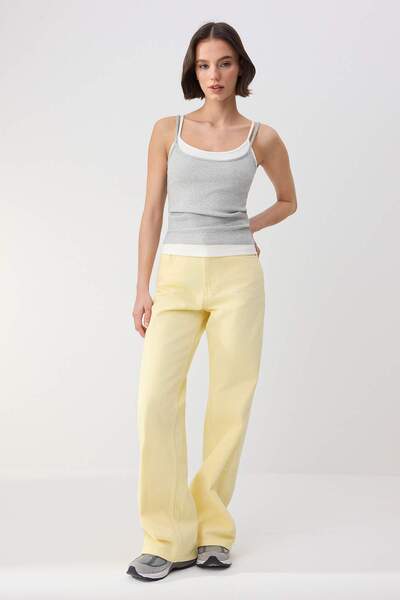 Trendyol Collection Wardrobe Essentials-Grey Melange Color Block Fitted/Flex ...