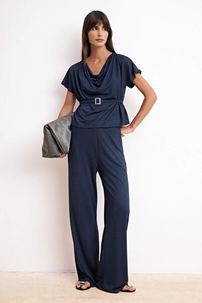 Trendyol Collection Antracit obični set sa niskim rukavima, bez rukava, sa po...