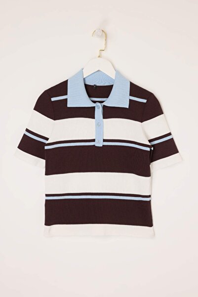 Trendyol Collection Καφέ Καλοκαιρινή Premium Ειδική Πλεκτή Μπλούζα από Νήματα...