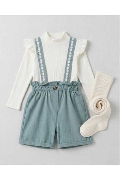 Ege Bebek Κορίτσια 2-3-4-5-6 ετών με βελούδινο σορτς, φόρεμα 2 τεμαχίων και κ...