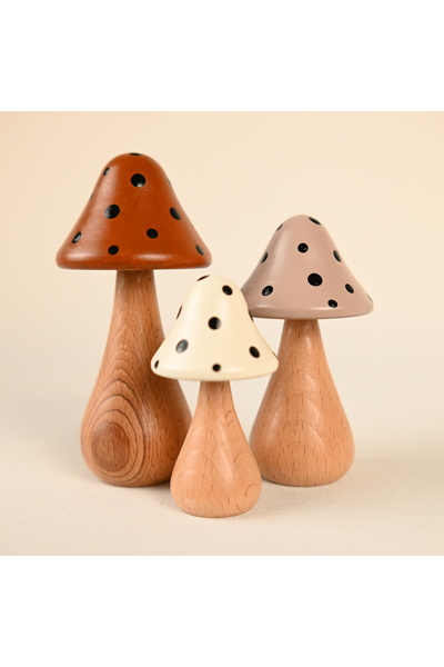 Zyt Tasarım Doğal Ahşap Mantar Süs Mantar Şans Mantarı Dekor Uğurlu