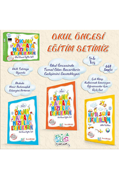 Ata Yayıncılık Okuma Yazmaya Hazırlık Etkinliklerim Eğitim Seti (3'lü Kitap)