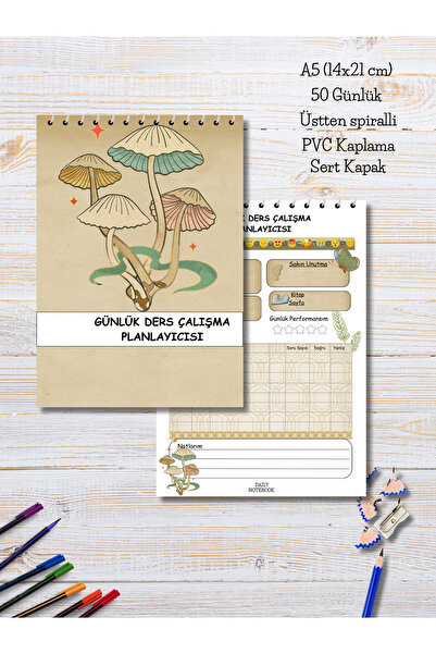 violets home candle Vintage Spiralli Ders Çalışma Planlayıcısı /a5/50 Yaprak