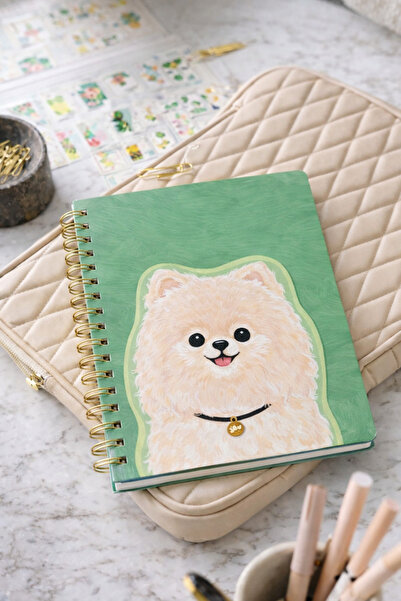 matheon Spiral Notebook + Shaped Notepad Dog Pattern (2 in 1) - Colorful Design