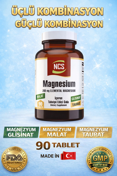 NCS Magnesium Malat Taurat Glisinat 90 Tablet Element Formül