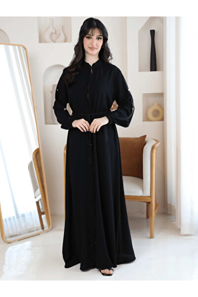 Nice Model Modern Ramadan Zipper Abaya Smooth Flowing Modest Dress Elegant Da...