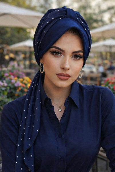 Aişe tesettür Mornarsko plavi šešir