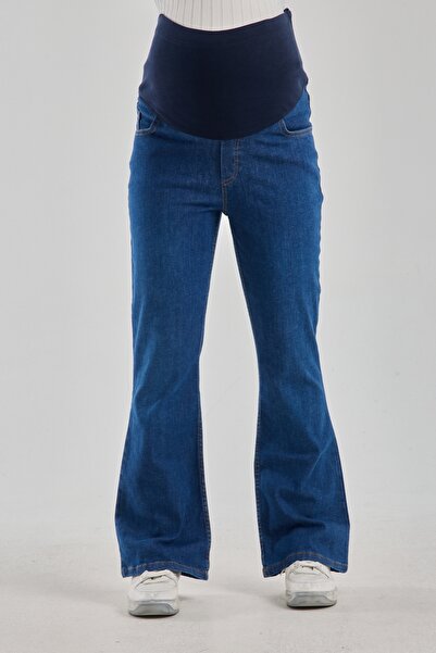 KATLİN MATERNİTY WEAR بنطال جينز للحوامل من الليكرا بأرجل إسبانية - خصر قابل ...