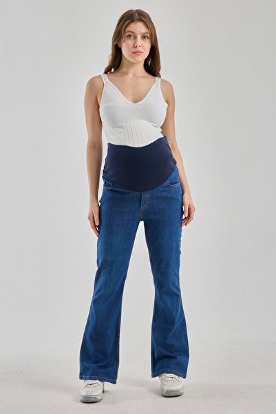 KATLİN MATERNİTY WEAR Flared Licra majčinske farmerke - podesivi struk