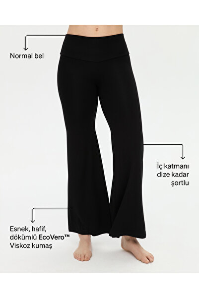Ayma Active Siyah Şortlu Yoga Pantolon İnce Dökümlü Yoga Pantolon