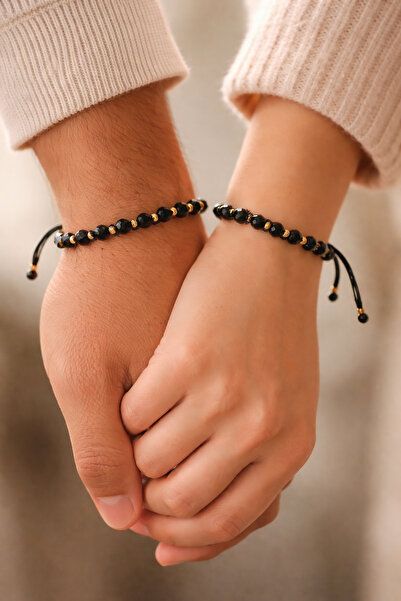 GIA'S WORLD Brățară unisex flexibilă aurie și neagră cadouri bărbați - femei