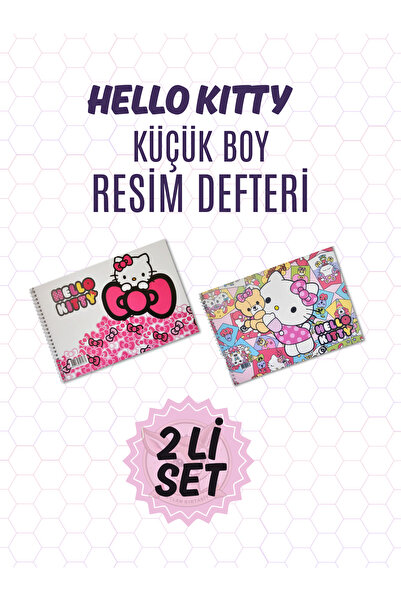 Ceylan Kırtasiye Hello Kitty 17 x 24 cm 15 Yaprak Spiralli Resim Defteri (2 l...
