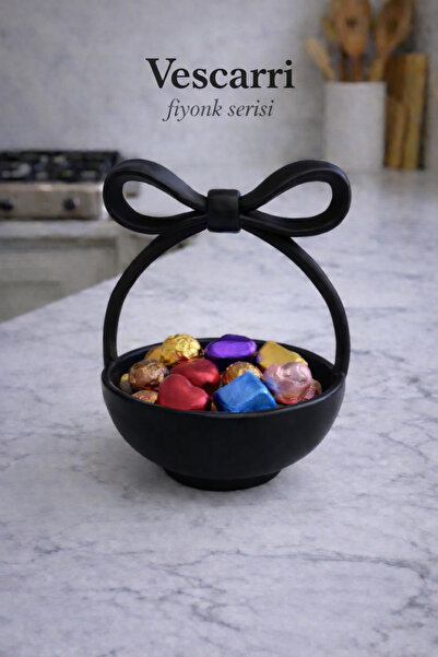 Vescarri MİNİ Fiyonk Detaylı Kase – Dekoratif Takı Düzenleyici - Şekerlik