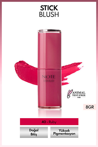 NOTE Stick Blush Nemlendirici Yumuşak Stick Allık - 40 Ruby