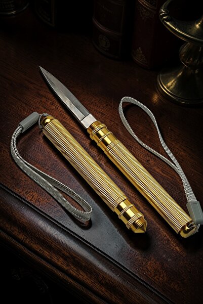 KeskinAdam41 Vidalı Gold Kalem Tipi Çakı Anahtarlık Hediyelik