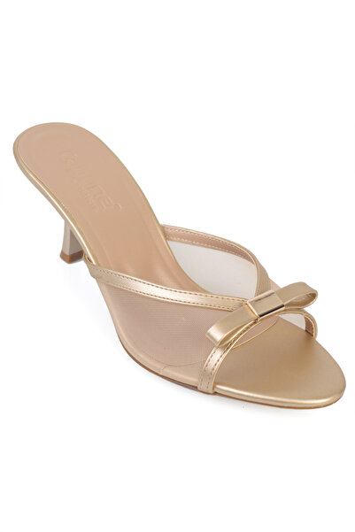 Capone Outfitters شبشب نسائي أنيق من روبّي بمقدمة مدببة وشبكة وربطة فيونكة وك...