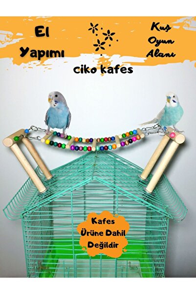 Ciko Kafes Kuşlara Köprülü Kafes Üstü Salıncaklı Oyuncak