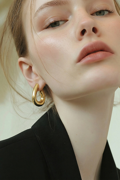 Trend Alaçatı Stili أقراط نسائية ذهبية اللون من الفولاذ على شكل قطرة Alc-X15362