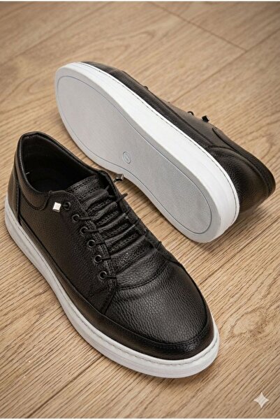 MY GROSS SHOES حذاء رياضي رجالي أسود خفيف الوزن ومُخيط من البوليستر ونعل مضمو...