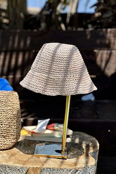 Marina Pletena kapa od slame u boji praha - 14399