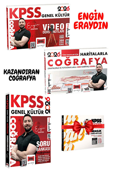 Yargı Yayınları Engin Eraydın 2026 KPSS Coğrafya Video Ders Notu + Haritalarl...