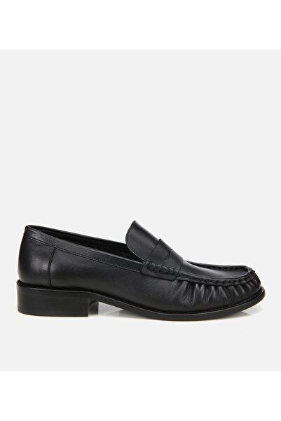 Hotiç Γυναικείο δερμάτινο μαύρο casual loafer