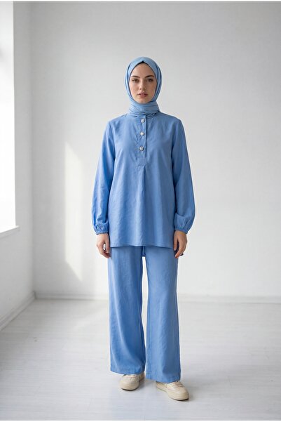 BENAHOLL Σετ παντελόνι Modal Cupra με μπροστινό κουμπί με μπαλόνια Loruna-NL5...