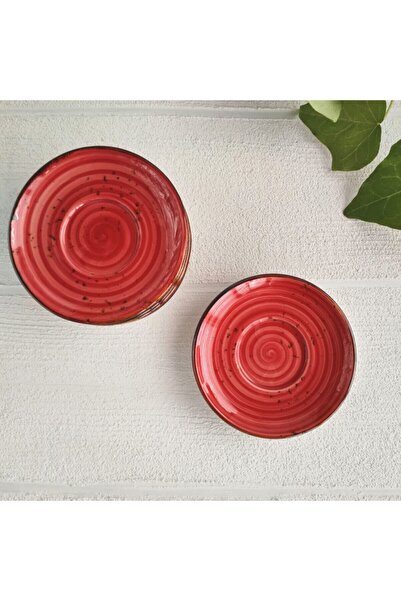 MADAM İZMİR Winter 6-Piece Tea Plate Set - Pomegranate Flower