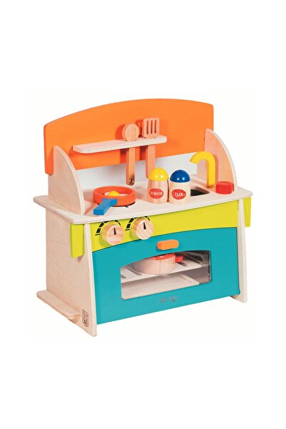 True Toys Renkl Boyalı Ahşap Oyuncak Mutfak Servis Seti