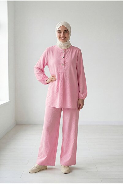 BENAHOLL Σετ παντελόνι Modal Cupra με μπροστινό κουμπί με μπαλόνια Loruna-NL5...