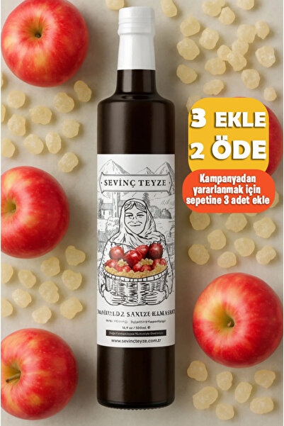 Organik Teyze Sevinç Teyze Sandaloz Sakızlı Elma Sirkesi 500ml ( Natural Ferm...