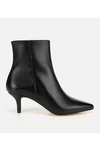 Hotiç Kadın Deri Siyah Yarım Topuklu Bot